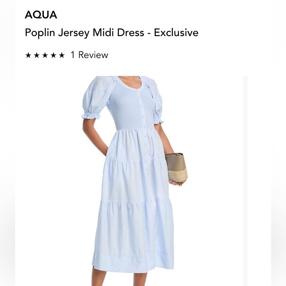 Aqua Light Blue Midi Dress XS